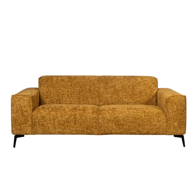 Design Sofa Vegas 2,5-Sitzer Chenille ockergelb/cognac