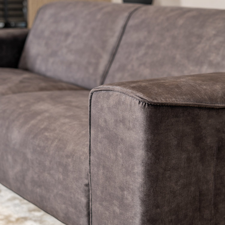 Samt Sofa Vegas 2,5-Sitzer anthrazit