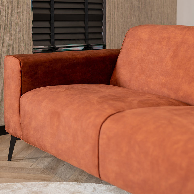 Samt Sofa Vegas 2,5-Sitzer kupfer