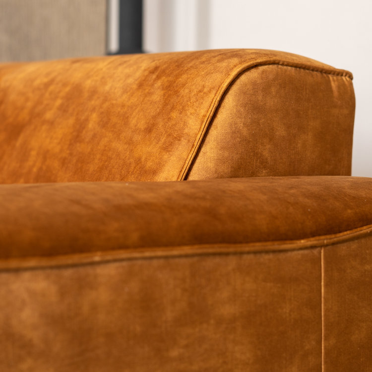 Samt Sofa Vegas 2,5-Sitzer ockergelb