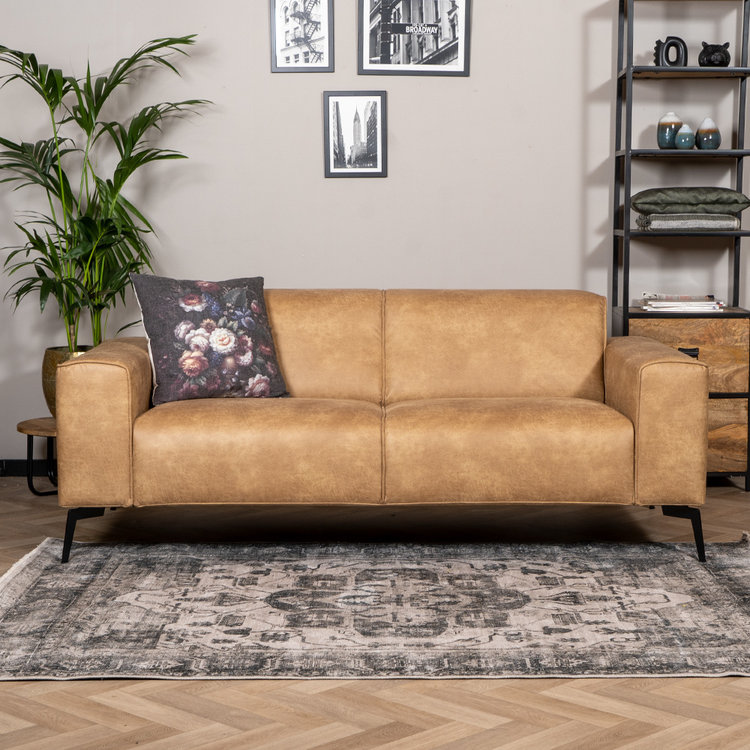 Leder Sofa Vegas 2,5-Sitzer beige