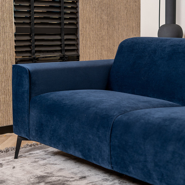 Samt Sofa Vegas 2,5-Sitzer dunkelblau