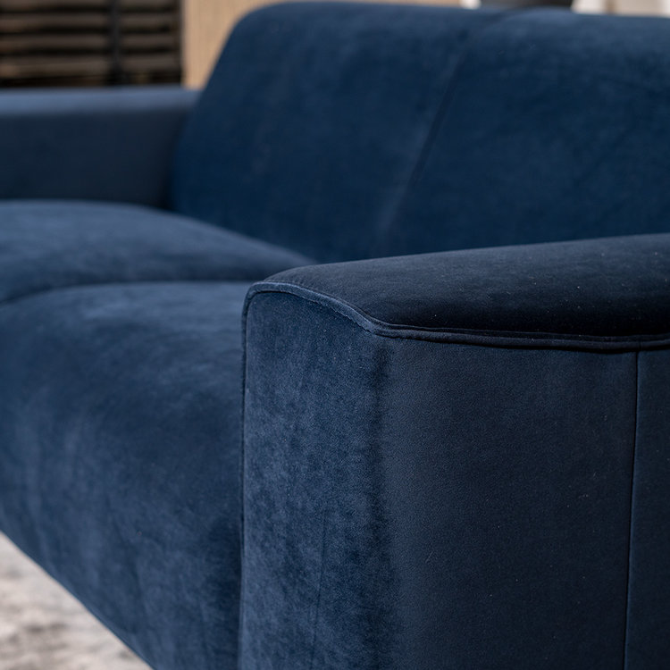 Samt Sofa Vegas 2,5-Sitzer dunkelblau