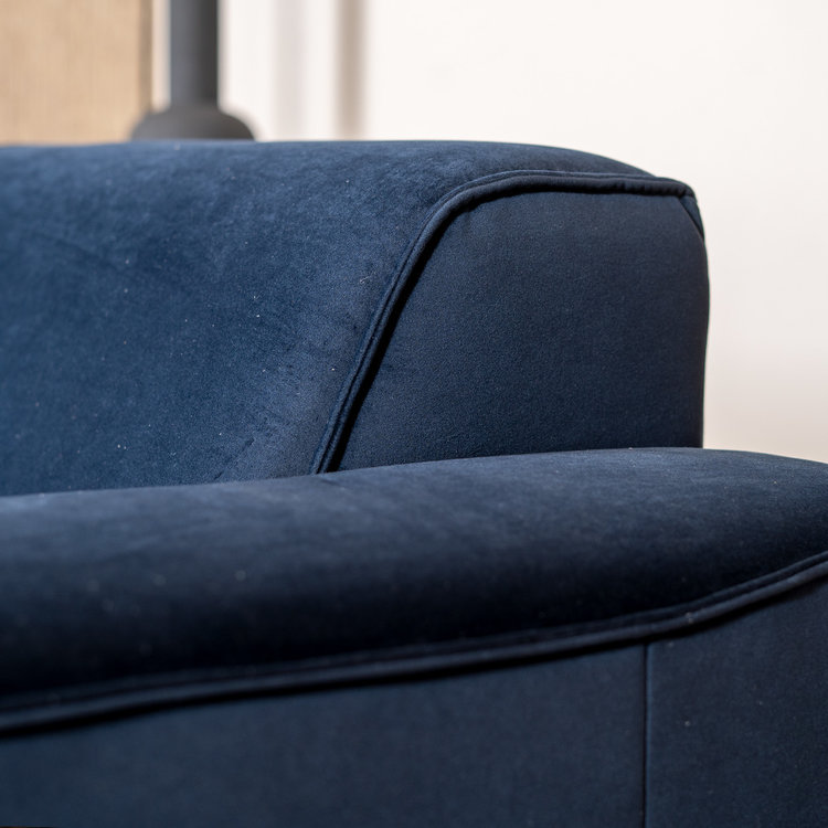 Samt Sofa Vegas 2,5-Sitzer dunkelblau