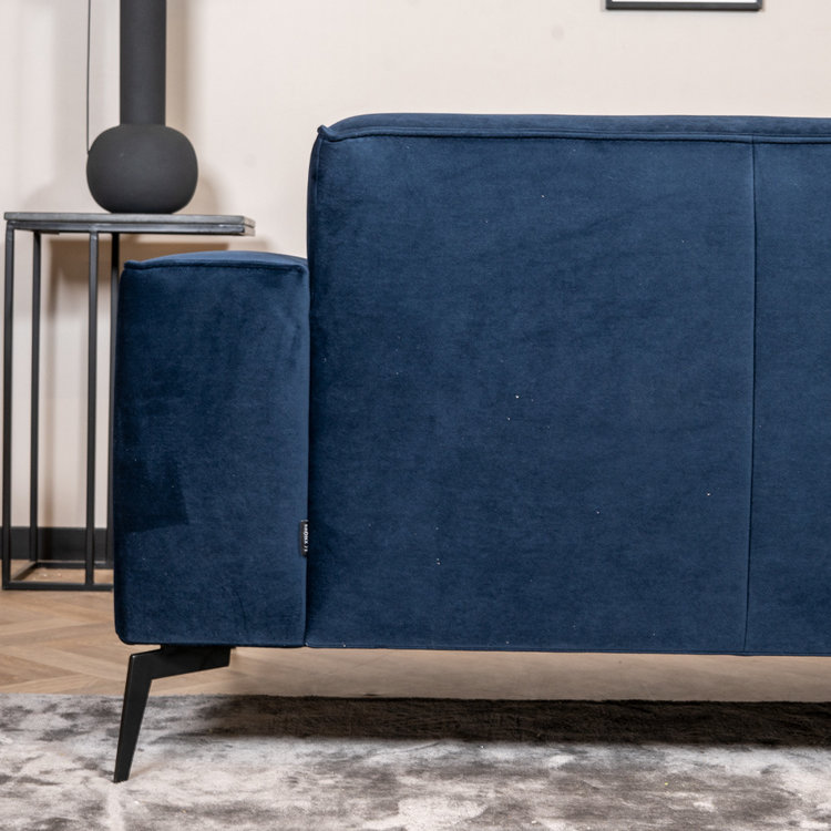 Samt Sofa Vegas 2,5-Sitzer dunkelblau