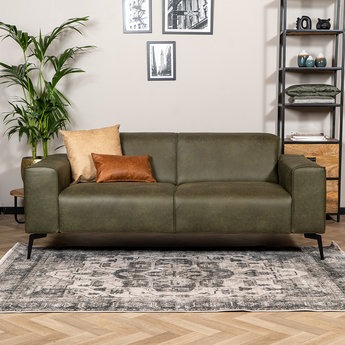 Leder Sofa Vegas 2,5-Sitzer olivgrün