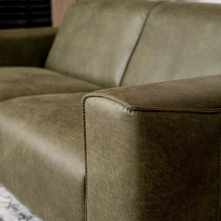 Leder Sofa Vegas 2,5-Sitzer olivgrün