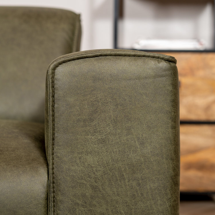 Leder Sofa Vegas 2,5-Sitzer olivgrün