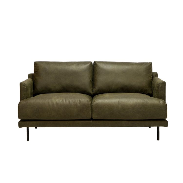 Ledersofa Denver 2,5-Sitzer olivgrün