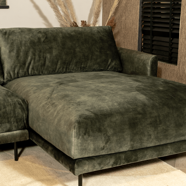 Ecksofa Denver Samt grün rechts