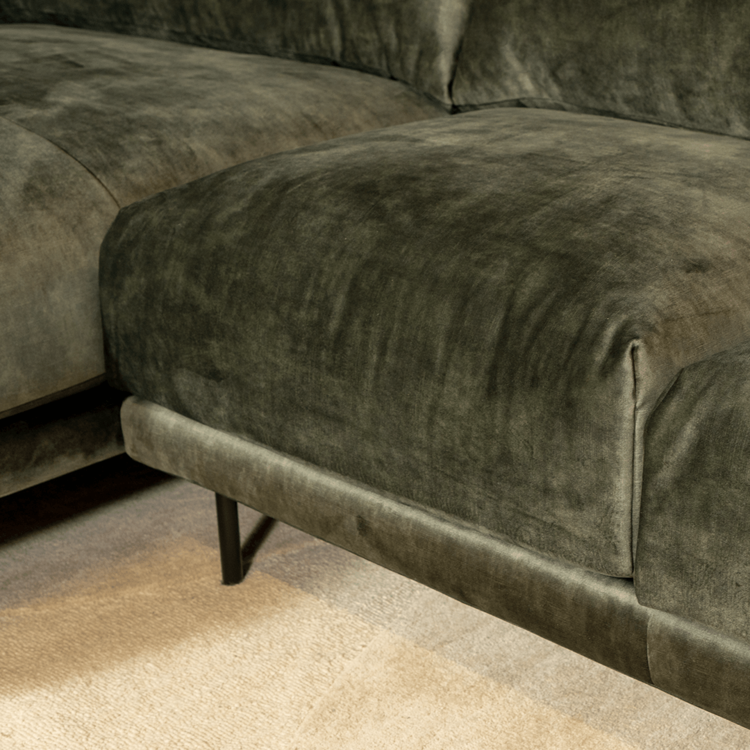 Ecksofa Denver Samt grün rechts