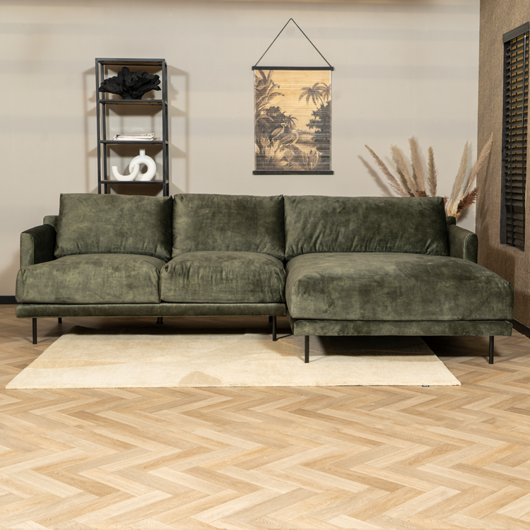 Ecksofa Denver Samt grün rechts
