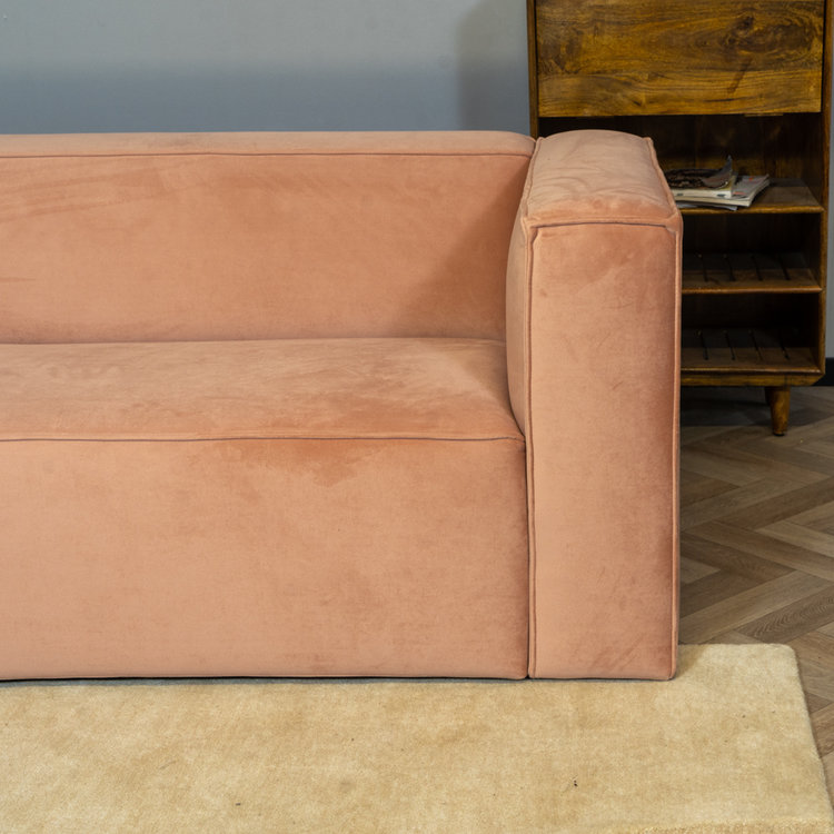 Samt Sofa Memphis 2,5-Sitzer rosa