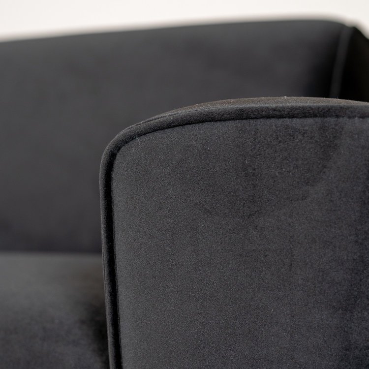 Samt Sofa Vegas 2,5-Sitzer schwarz