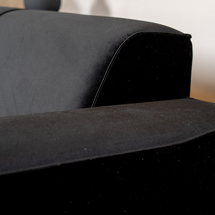 Samt Sofa Vegas 2,5-Sitzer schwarz