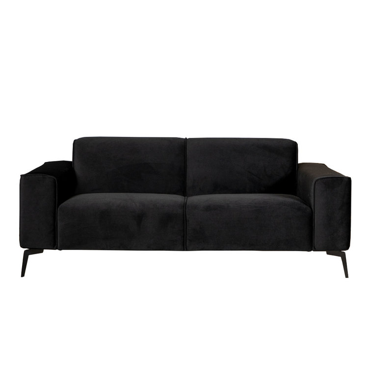 Samt Sofa Vegas 2,5-Sitzer schwarz