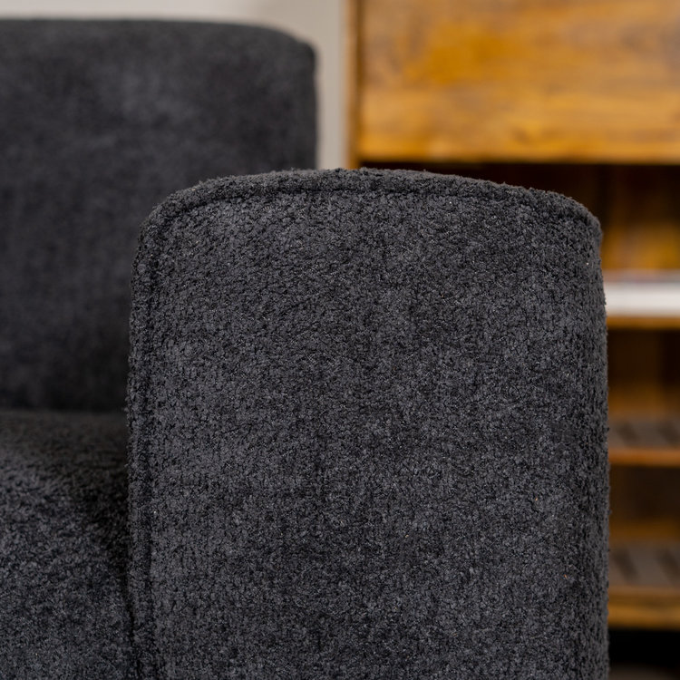 Bouclé Sofa Vegas 2,5-Sitzer schwarz