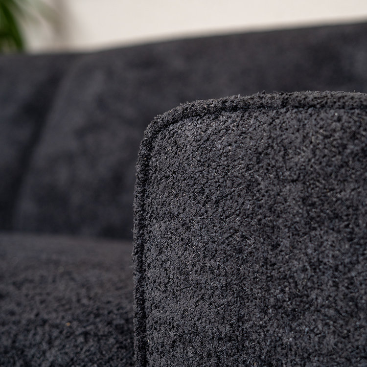 Bouclé Sofa Vegas 2,5-Sitzer schwarz