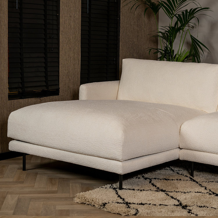 Ecksofa Denver Bouclé weiß links