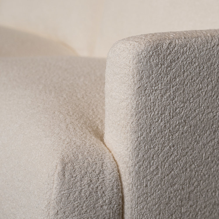 Ecksofa Denver Bouclé weiß links