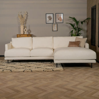 Ecksofa Denver Bouclé weiß rechts