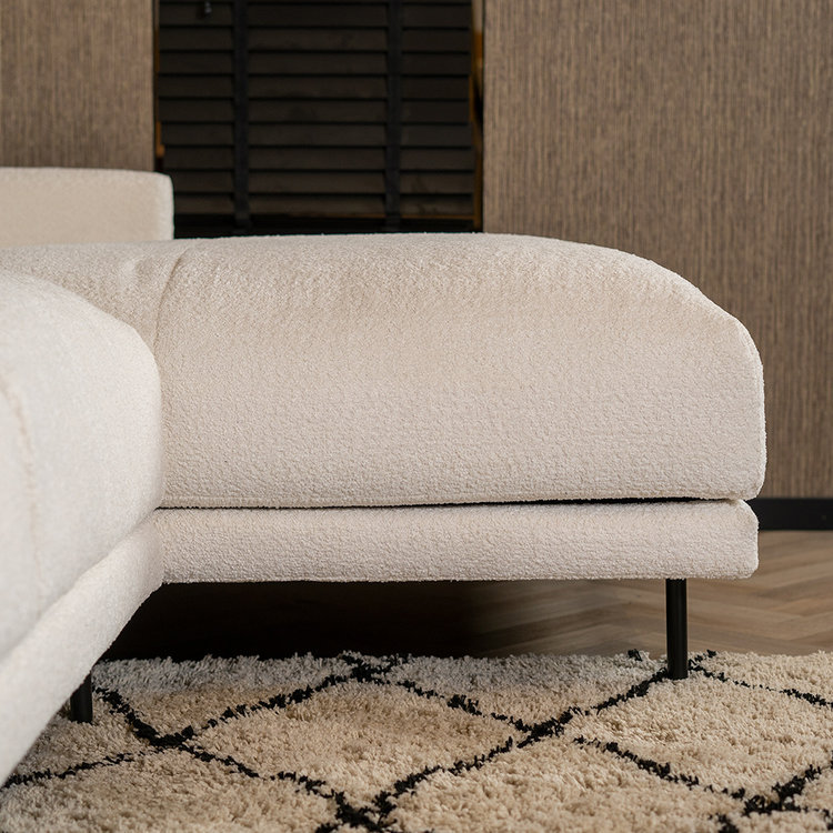 Ecksofa Denver Bouclé weiß rechts