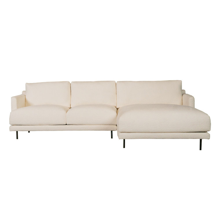 Ecksofa Denver Bouclé weiß rechts