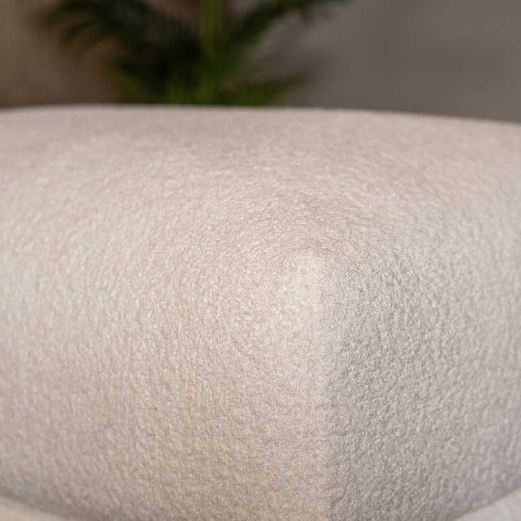 Bouclé Hocker Denver rechteckig weiß