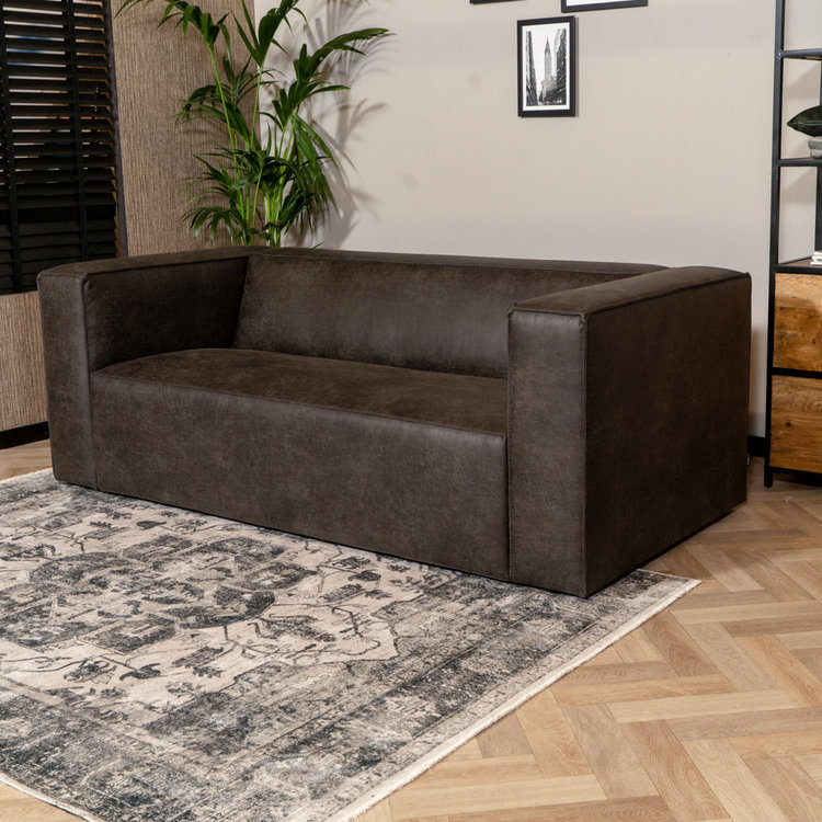 Ledersofa Memphis 2,5-Sitzer anthrazit