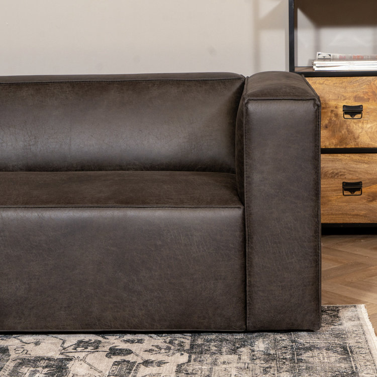 Ledersofa Memphis 2,5-Sitzer anthrazit