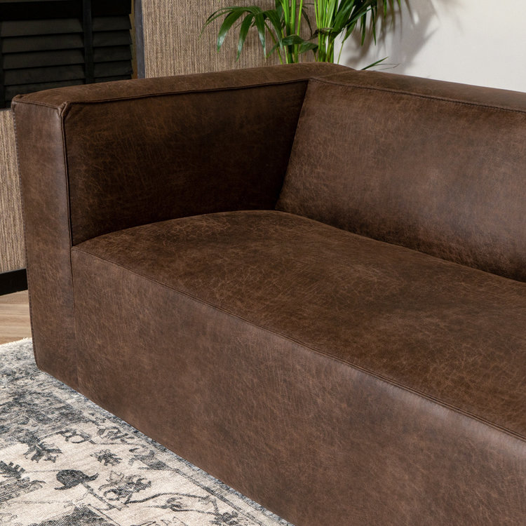 Ledersofa Memphis 2,5-Sitzer braun