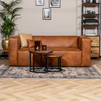 Ledersofa Memphis 2,5-Sitzer cognac