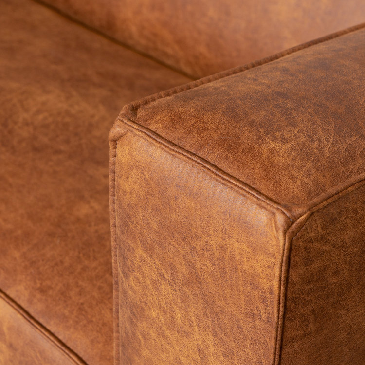 Ledersofa Memphis 2,5-Sitzer cognac