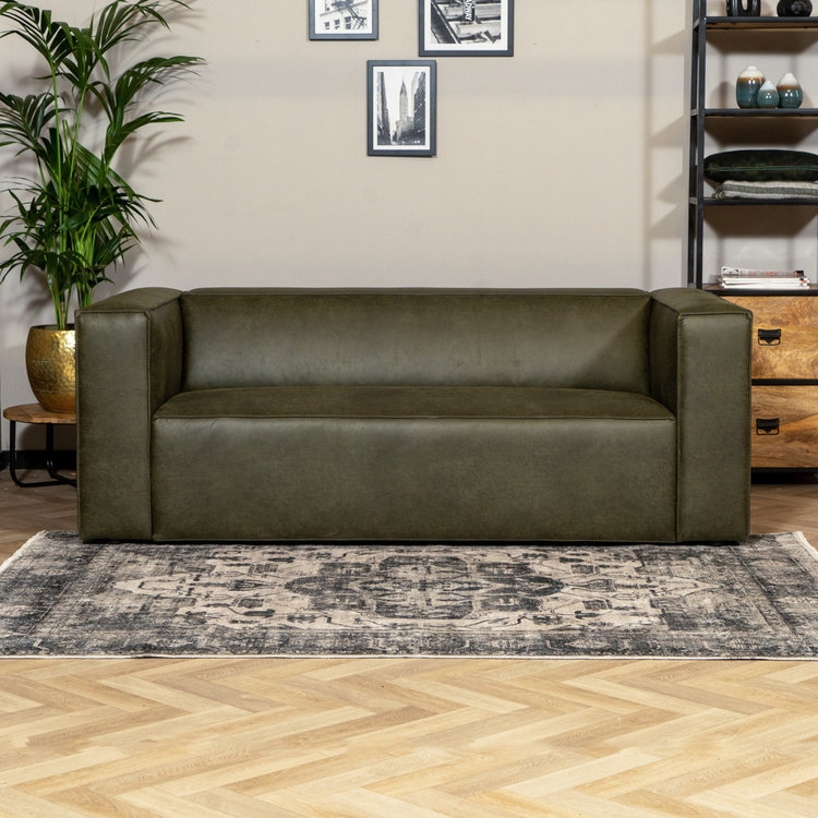 Ledersofa Memphis 2,5-Sitzer olivgrün
