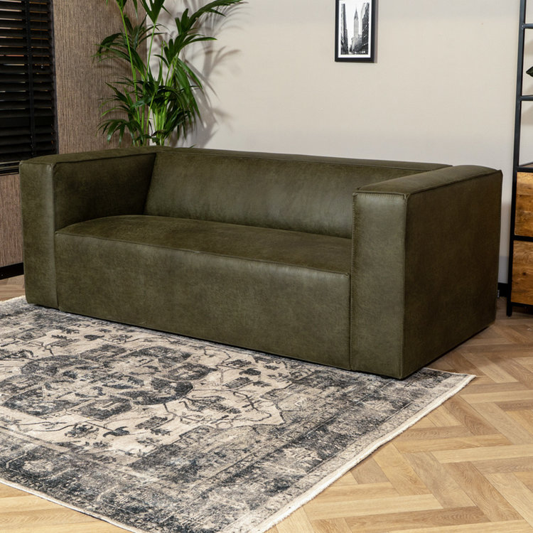 Ledersofa Memphis 2,5-Sitzer olivgrün
