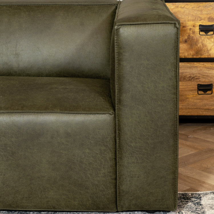 Ledersofa Memphis 2,5-Sitzer olivgrün