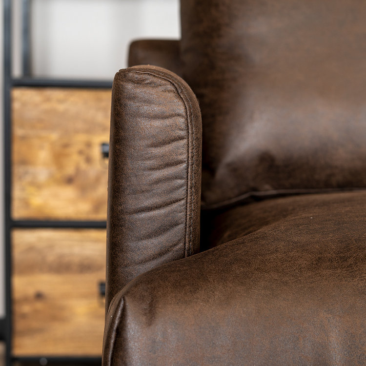 Ecksofa Denver Leder braun rechts