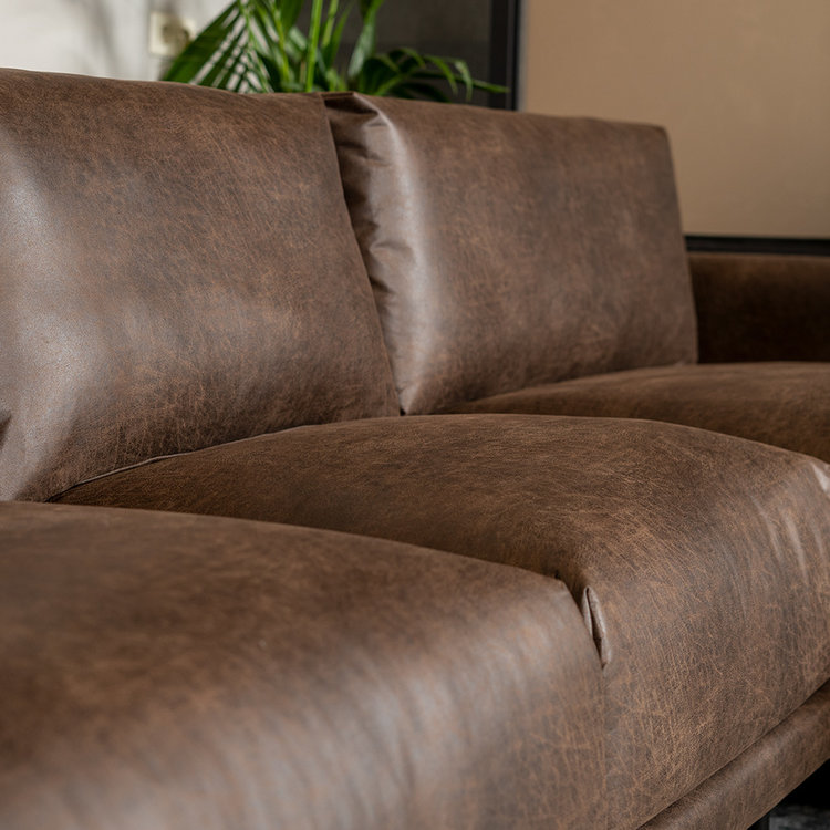 Ecksofa Denver Leder braun rechts