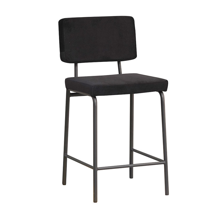 Barhocker Espen Samt schwarz 64 - 77 cm