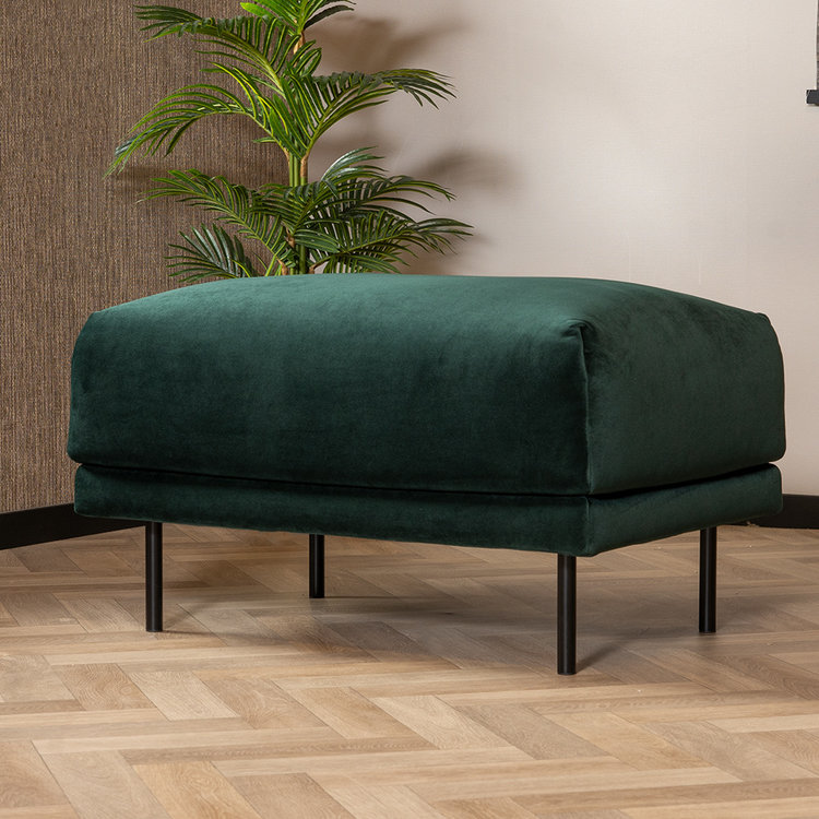Samt Hocker Denver rechteckig dunkelgrün