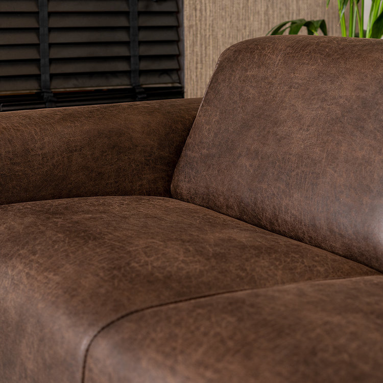 Leder Sofa Vegas 2,5-Sitzer braun