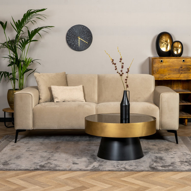 Samt Sofa Vegas 2,5-Sitzer beige