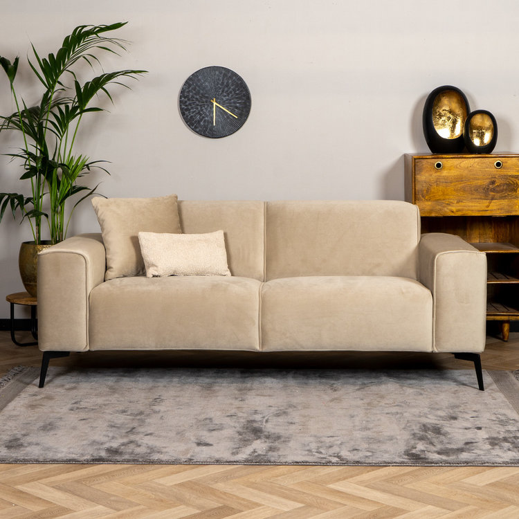 Samt Sofa Vegas 2,5-Sitzer beige