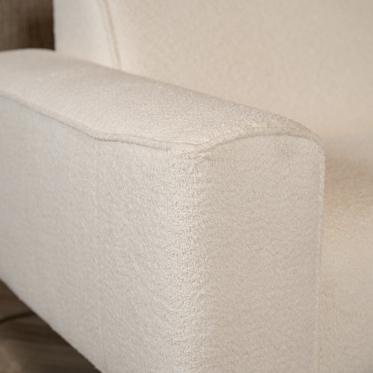 Ecksofa Vegas Bouclé weiß links/rechts