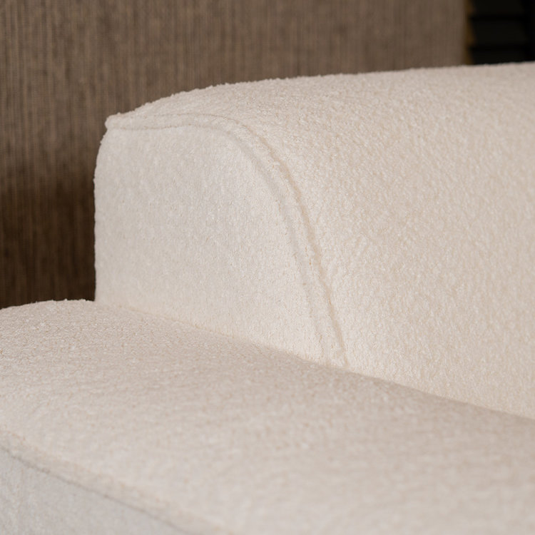 Ecksofa Vegas Bouclé weiß links/rechts