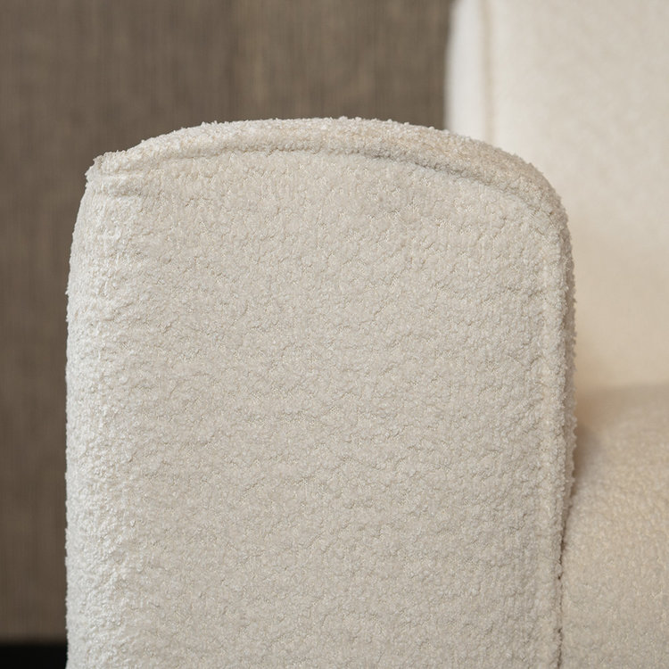 Ecksofa Vegas Bouclé weiß links/rechts