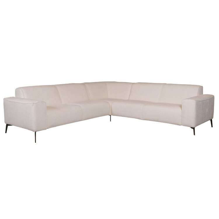 Ecksofa Vegas Bouclé weiß links/rechts