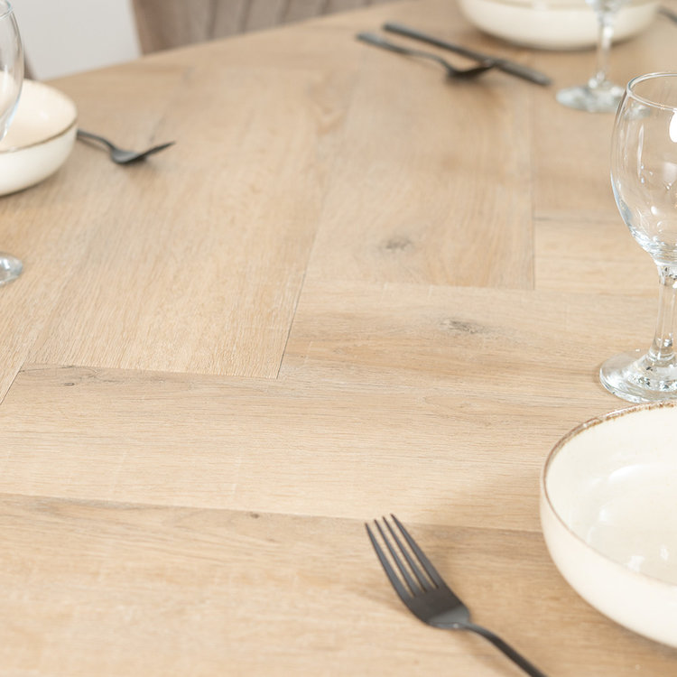 Esstisch Ilva oval Fischgrät PVC 240 x 110 cm