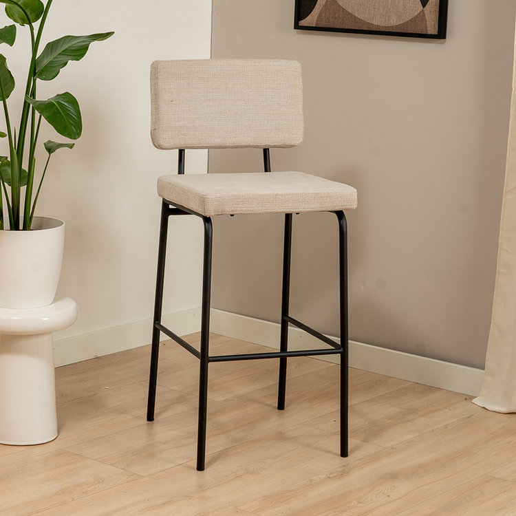 Barhocker Espen recycelter Stoff beige 64 - 77 cm