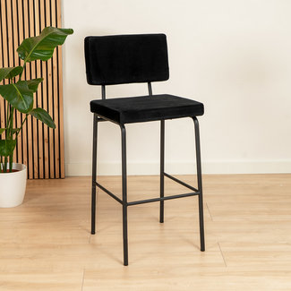 Barhocker Espen Samt schwarz 64 - 77 cm